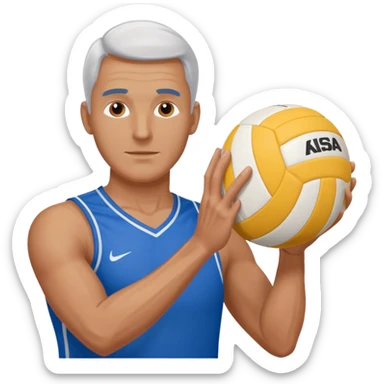 volleyball player, man, Charles Kiraly with volleyball ball sticker