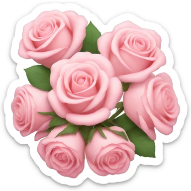 bouquet of pastel pink roses sticker