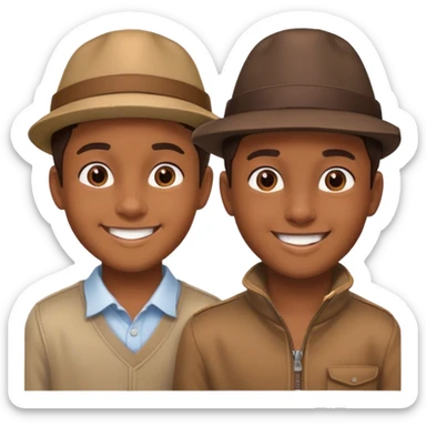 boys in hats smiling indoors sticker