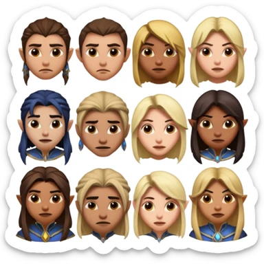 Characters from world of warcraft in different emotion sticker