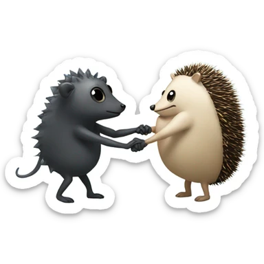 The fly agard and the hedgehog walk by the hand sticker