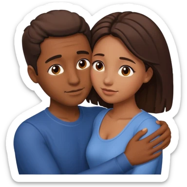intimate moment between lovers. Brown skin  sticker