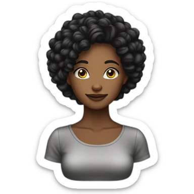 Mulher cabelo comprido liso preto sticker