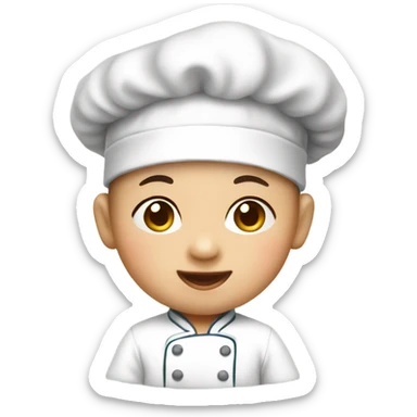 An asian Baby chef sticker