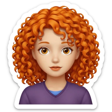 Girl whit hair orange and curly sticker