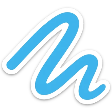 Remove any outlines and ensure the icon has a fully transparent background, keeping only a minimalistic light blue stroke. sticker