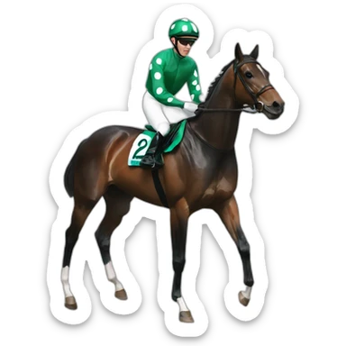 paul townend jockey dark green polka dot sticker