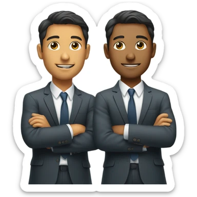 two young businessmen talking sticker