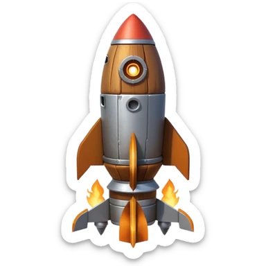 A Rocket Made Of Wood And Scrap Metal In A Clash Of Clans Aesthetic sticker