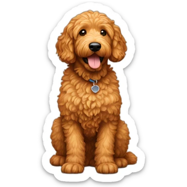 ginger golden doodle dog sticker