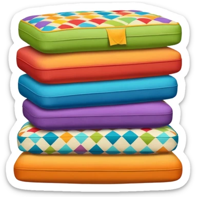 A bunch of couch cushions sticker