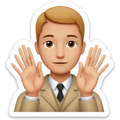 Manos con el dedo del medio y el anular cursados sticker