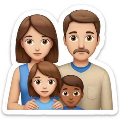 White Canadian family with brown hair sticker