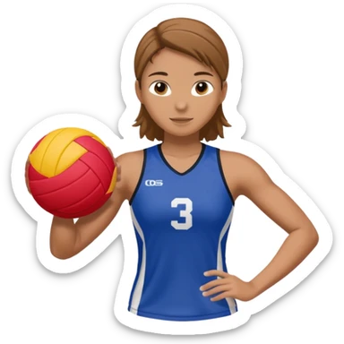 volleyball player, horseman, with volleyball ball sticker