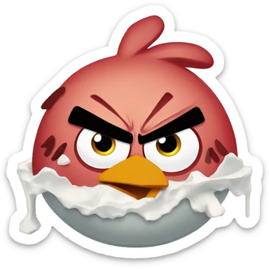 Angry Birds in the winter eating Bacon sticker