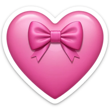 pink heart with bow in it  sticker