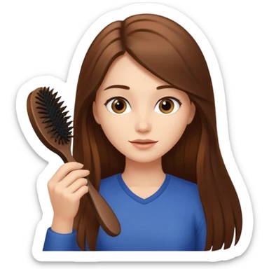 mujer peinando su cabello sticker