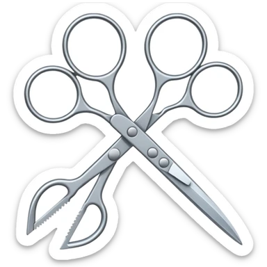 intertwined scissors sticker