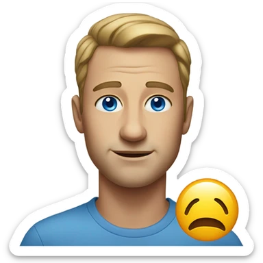 realistic portrait of a man blue eyes sticker