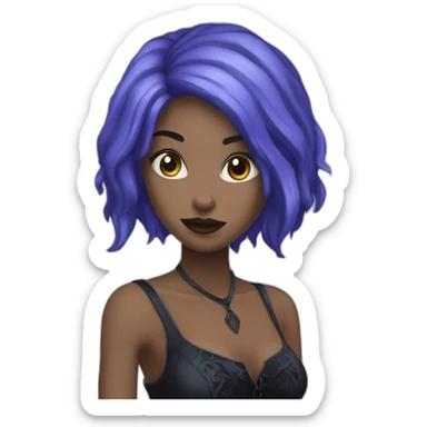 Gothic-woman-mi-blue-mi-purple-hair sticker