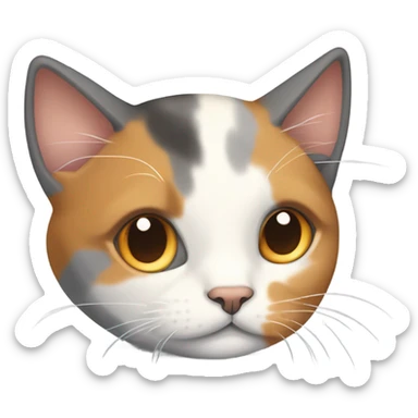 Diluted calico cat sleeping sticker