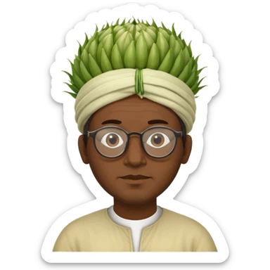 moroccan man with a fennel on his head and glasses on sticker