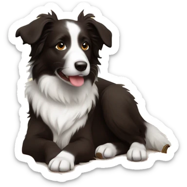 border collie puppy on thanksgiving  sticker