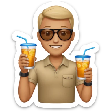 tatoo guy drink holders with sunglass sticker