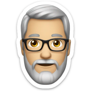 50YO straight male with beard and specs sticker