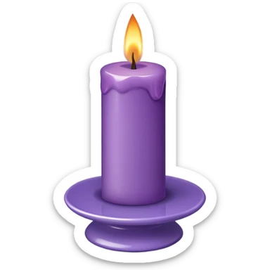 Purple candle on a white candle-holder -stand sticker