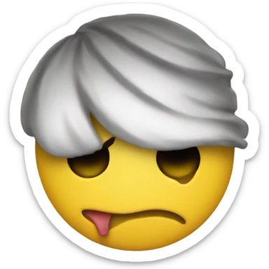 Yellow original emoji scratching head and biting lip sticker