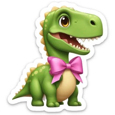 Coquette Dinosaur with a bow sticker