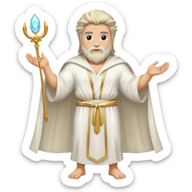 fullbody god zeus, handsdown, white robe sticker