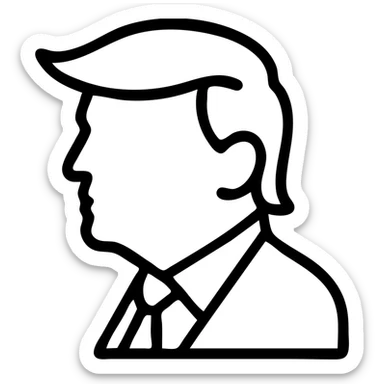 Donald Trump with his signature hairstyle sticker