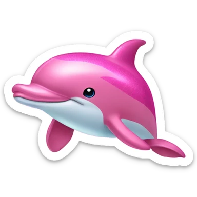 Pink dolphin with glitter  sticker