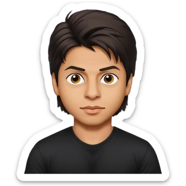 ipretty bratz emoji of shah rukh khan wearing a black tee,  sticker