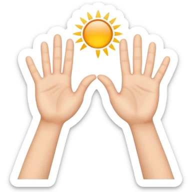 Innocent emoji hands up sticker