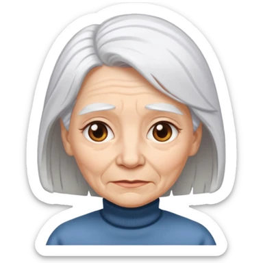 old adult female, white hair sticker