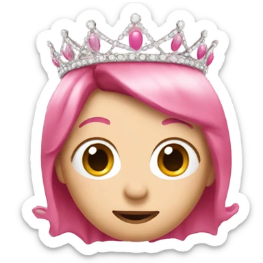 A pink bean with a tiara sticker