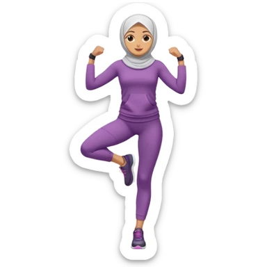 High resolution full body of a girl wearing a hijab and is a fitness trainer sticker
