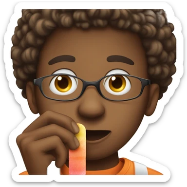A black man sucking on a popsicle  sticker