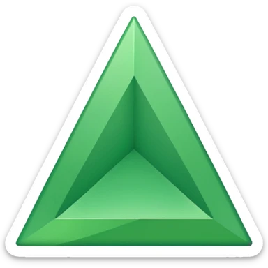 a green upward-pointing triangle sticker
