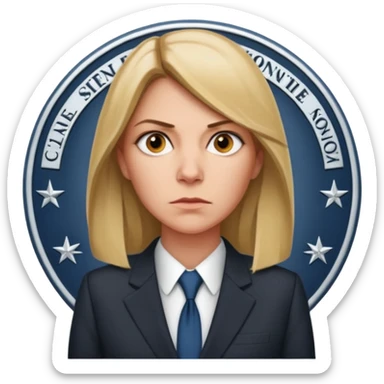 A CIA officer, looking like Carrie Mathison from the "Homeland" TV series. sticker