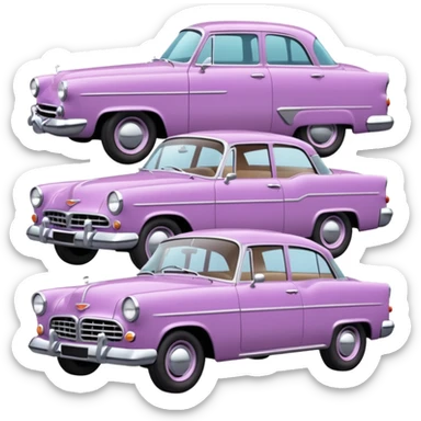 Mauve cars at drive in movies sticker