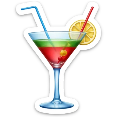 Create two emoji of clear red blended yellow cocktail, cheers with blue blended green cocktail, without any fruit, without skewers, without tube sticker