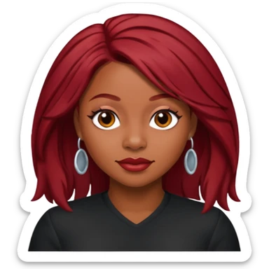 LaTavia Robeson with dark red hair sticker