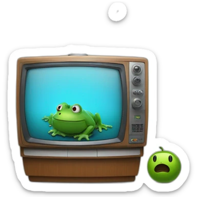 Un sapo viendo tv sticker