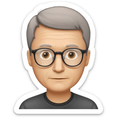 hombre, 50 años poco pelo delgado sticker