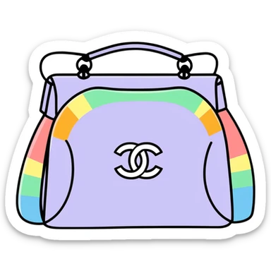 Chanel Holographic rainbow color logo design sticker