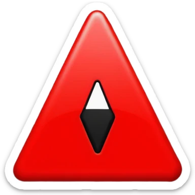 Emoji warning: red triangle, black exclamation mark, flat design, simple, emoji style. bold, high contrast, sticker